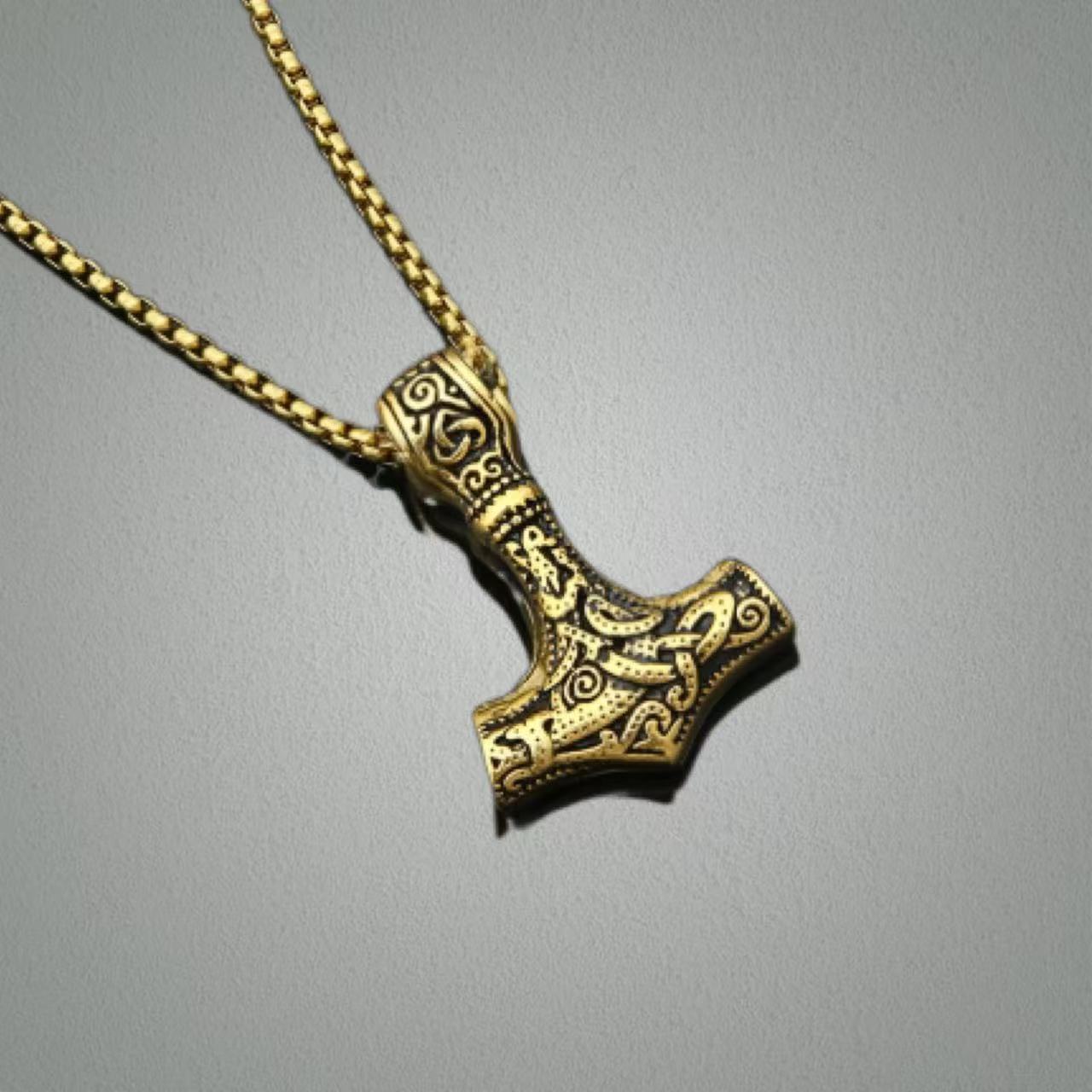 Wholesale Retro Lion Head Owl Thor Hammer Devil Eye Three One Knot Arrow Necklace